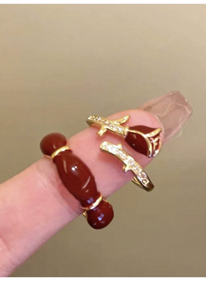 veya 2-PIECE FLORAL OPEN WOMEN’S RING SET - Image 3
